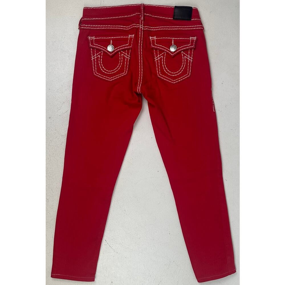 True Religion Red Casey Low Rise Super Skinny Jeans Women's Sz 24